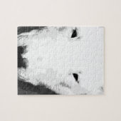 Zwart-wit Bull terrier Legpuzzel (Horizontaal)