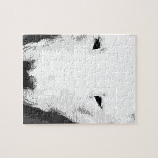 Zwart-wit Bull terrier Legpuzzel (Horizontaal)
