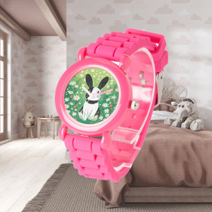 Zwart-wit Bunny eWatch horloge