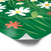 Zwart-wit Bunny Glanzend Poster (Hoek)