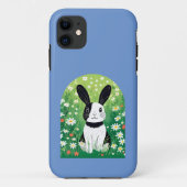 Zwart-wit Bunny iPhone / iPad hoesje (Achterkant)