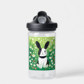 Zwart-wit Bunny Water Fles (Voorkant)
