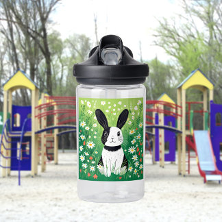 Zwart-wit Bunny Water Fles