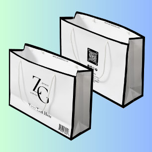 Zwart Wit Business Custom Logo Minimalist Groot Cadeauzakje