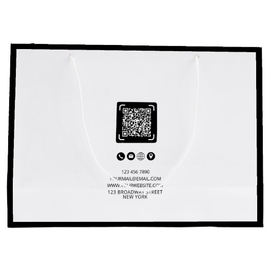 Zwart Wit Business Custom Logo Minimalist Groot Cadeauzakje (Achterkant)