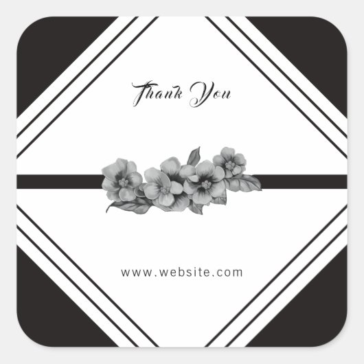 Zwart-wit Business Dank u Sticker (Voorkant)