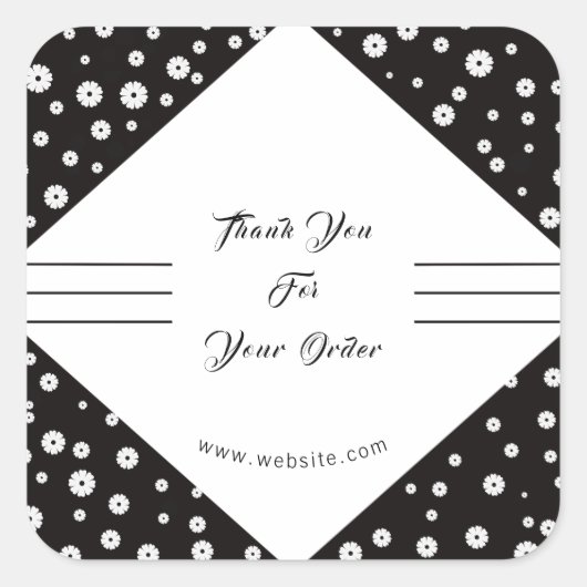 Zwart-wit Business Dank u Sticker (Voorkant)