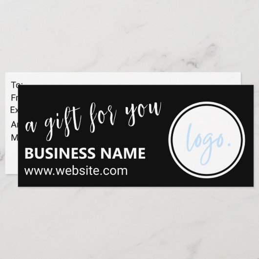ZWART-WIT BUSINESS LOGO CADEAUBON (Voorkant / Achterkant)