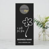 ZWART WIT BUSINESS LOGO FLOWER CADEAUBON (Staand voorkant)