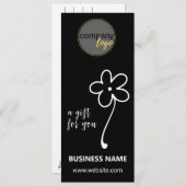 ZWART WIT BUSINESS LOGO FLOWER CADEAUBON (Voorkant / Achterkant)