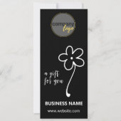 ZWART WIT BUSINESS LOGO FLOWER CADEAUBON (Voorkant)