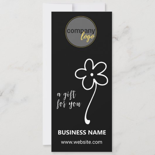 ZWART WIT BUSINESS LOGO FLOWER CADEAUBON (Voorkant)