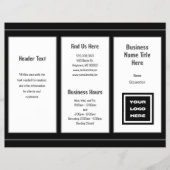 Zwart-wit Business Logo Gevouwen Brochure (Voorkant)
