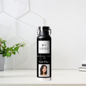 Zwart wit business logo naam handtekening foto waterfles