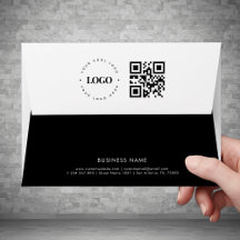 Zwart-wit Business Logo Qr Code Adres