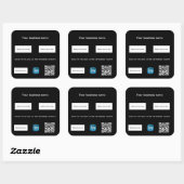 Zwart wit business logo qr code linkedin vierkante sticker (Vel)