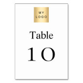 Zwart wit business logo tafel nummer kaart (Voorkant)