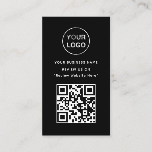 Zwart-wit Business Review Kaart (Voorkant)
