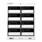 Zwart-wit Business Verzendlabel (Full Sheet)