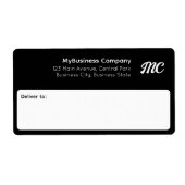 Zwart-wit Business Verzendlabel (Voorkant)