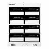 Zwart-wit Business Verzendlabel (Full Sheet)