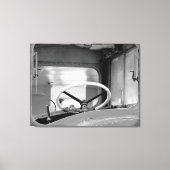  zwart-wit busstuurwiel canvas afdruk (Voorkant)