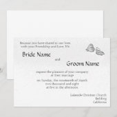 Zwart-wit Butterflies Wedding Invitation Team Kaart (Voorkant / Achterkant)