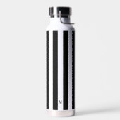 Zwart-wit Cabana Streep Minimale Monogram Waterfles (Links)