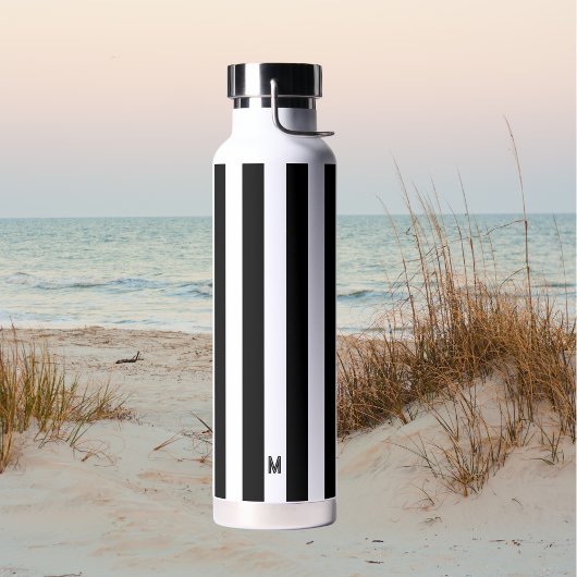 Zwart-wit Cabana Streep Minimale Monogram Waterfles