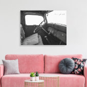 Zwart-wit cabine fotoafdruk canvas afdruk (Insitu (Woonkamer))
