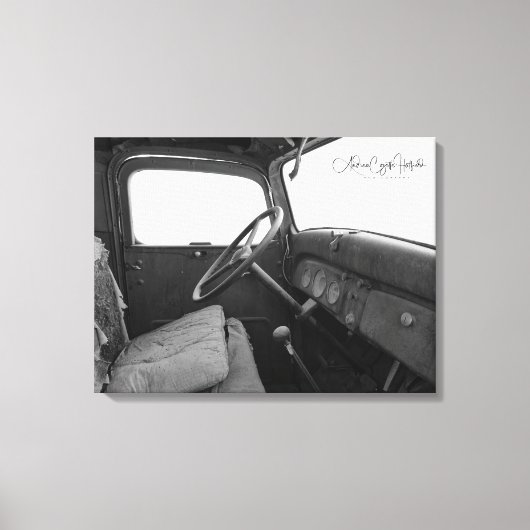 Zwart-wit cabine fotoafdruk canvas afdruk (Voorkant)