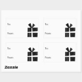 Zwart-wit cadeau labels (Vel)