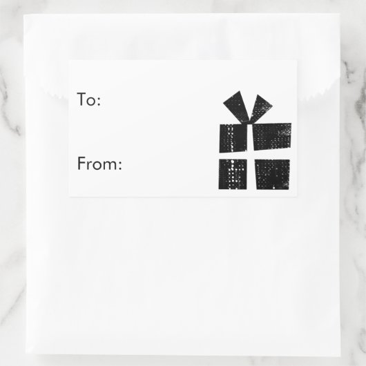 Zwart-wit cadeau labels (Tas)