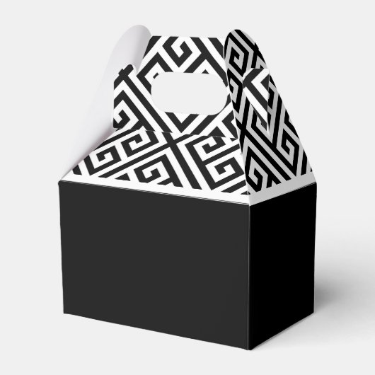 Zwart-wit cadeautje favorietendoos voor vrijgezell bedankdoosjes (Achterkant)