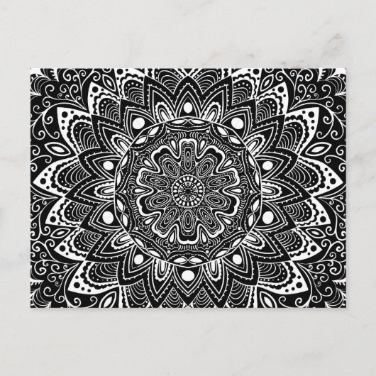 Zwart-wit caleidoscoop briefkaart (Voorkant)