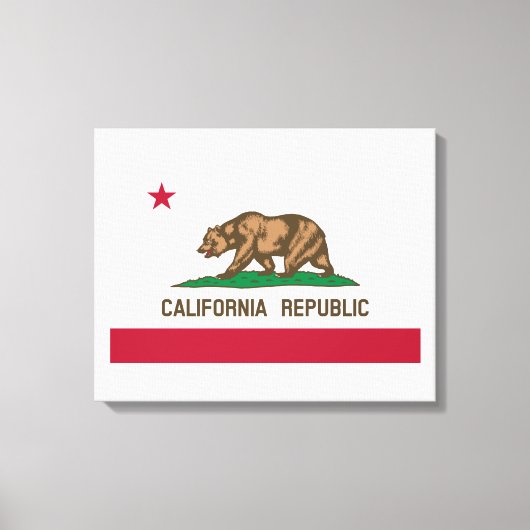 Zwart-wit California Republiek Vlag Canvas Afdruk (Voorkant)