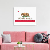 Zwart-wit California Republiek Vlag Canvas Afdruk (Insitu (Woonkamer))