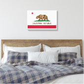 Zwart-wit California Republiek Vlag Canvas Afdruk (Insitu (Slaapkamer))
