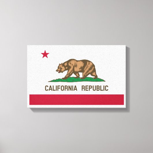 Zwart-wit California Republiek Vlag Canvas Afdruk (Voorkant)