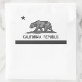 Zwart-wit California Republiek Vlag Rechthoekige Sticker (Tas)
