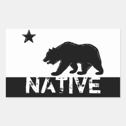 Zwart wit Californië native state beer stickers (Voorkant)