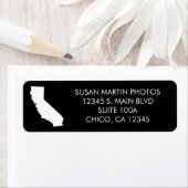 Zwart-wit Californisch minimalistisch ontwerp Etiket (Insitu)