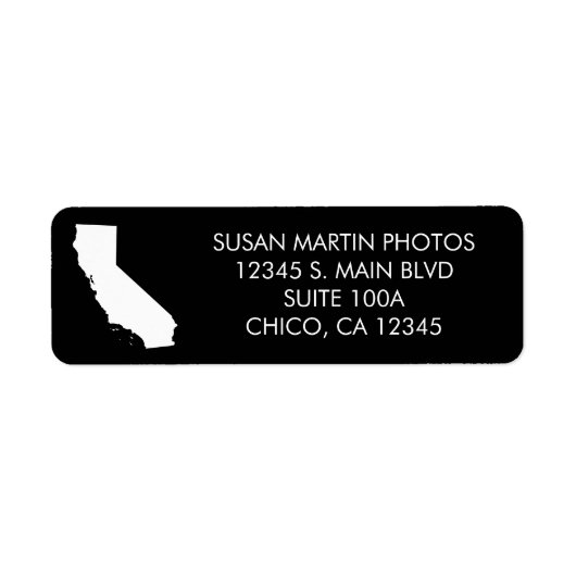 Zwart-wit Californisch minimalistisch ontwerp Etiket (Voorkant)