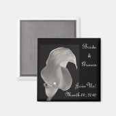 Zwart & Wit Calla Lily Magneet (Voorkant / Achterkant)