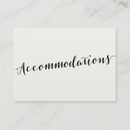 Zwart-Wit Calligrafie Accommodatiekaarten Informatiekaartje