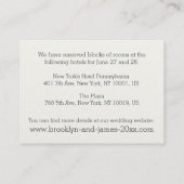 Zwart-Wit Calligrafie Accommodatiekaarten Informatiekaartje (Achterkant)