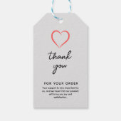 Zwart Wit Calligrafie Bedankt Cadeautags Cadeaulabel (Achterkant)