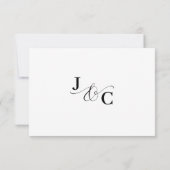 Zwart & Wit Calligrafie Bruiloft RSVP Kaartje (Achterkant)