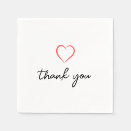 Zwart Wit Calligrafie Dank Je Wel Servetten