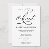 Zwart-Wit Calligrafie Elopement Trouwen Kaart (Voorkant)